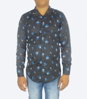 Black Shirt With Blue Print