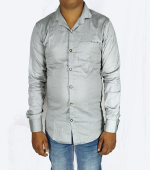 Plain Linen Shirt Grey