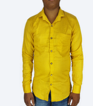 Plain Linen Shirt Yellow
