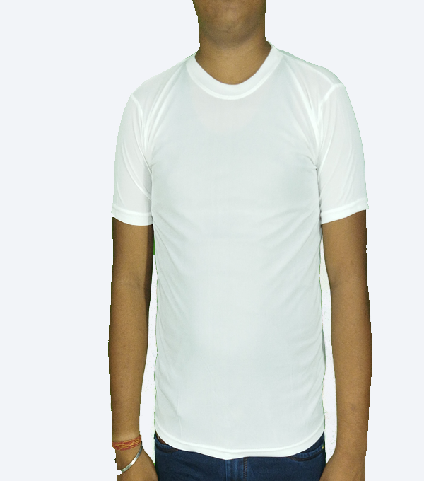 Round Neck Polyester T-Shirt White
