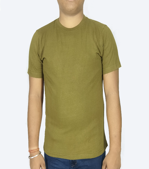 Round Neck Olive T-Shirt