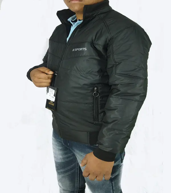 Black Quilted Puffer Jacket – Men’s Lightweight Winter Jacket - Image 3