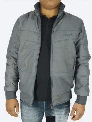 Grey Quilted Puffer Jacket – Men’s Lightweight Winter Wear