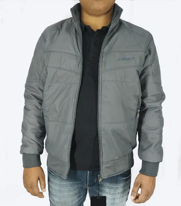 Grey Quilted Puffer Jacket – Men’s Lightweight Winter Wear - Image 4