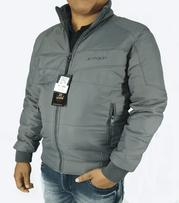 Grey Quilted Puffer Jacket – Men’s Lightweight Winter Wear - Image 5