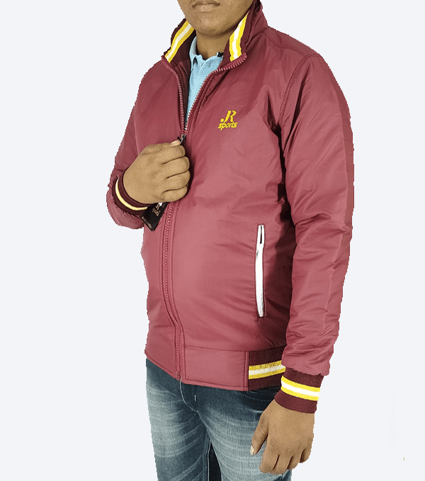 Maroon Athletic Winter Jacket – Lightweight, Windproof & Stylish - Image 2