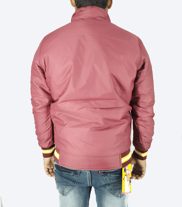 Maroon Athletic Winter Jacket – Lightweight, Windproof & Stylish - Image 4
