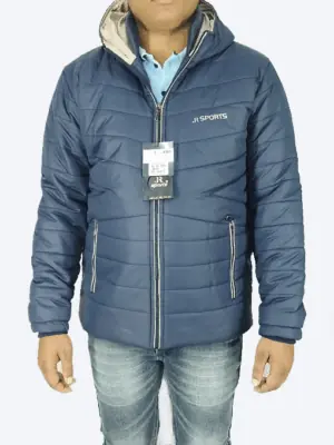 Navy Blue Hooded Puffer Jacket – Ultra-Warm, Lightweight & Windproof