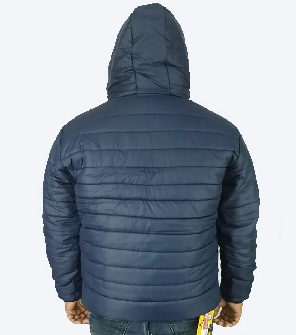 Navy Blue Hooded Puffer Jacket – Ultra-Warm, Lightweight & Windproof - Image 5