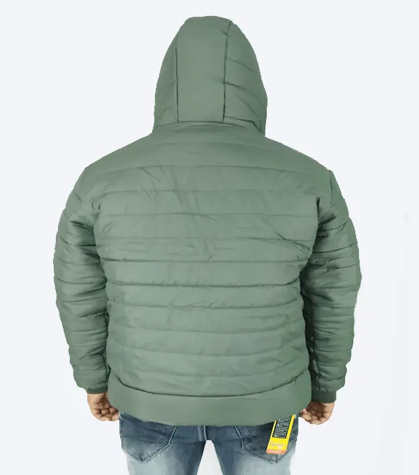 Olive Green Hooded Puffer Jacket – Ultra-Warm, Lightweight & Windproof Winter Wear - Image 4