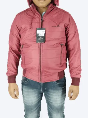 Maroon Hooded Puffer Jacket – Warm, Lightweight & Windproof Winter Wear