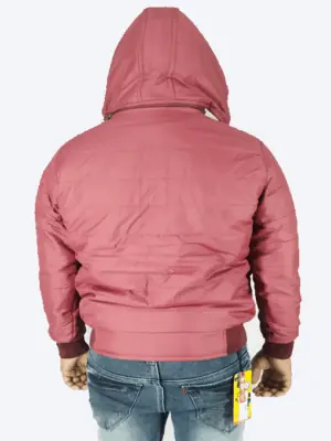 Maroon Hooded Puffer Jacket – Warm, Lightweight & Windproof Winter Wear