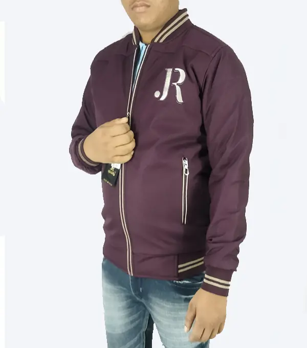 Wine Varsity Winter Jacket – Stylish, Warm & Lightweight Daily Wear - Image 2