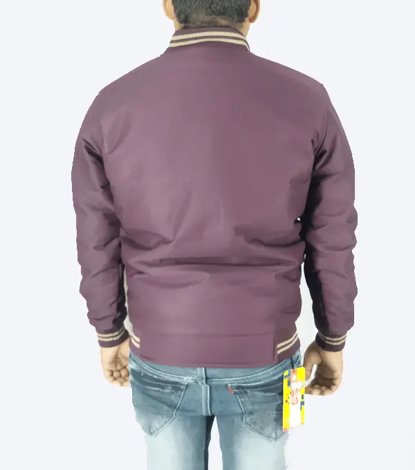 Wine Varsity Winter Jacket – Stylish, Warm & Lightweight Daily Wear - Image 3
