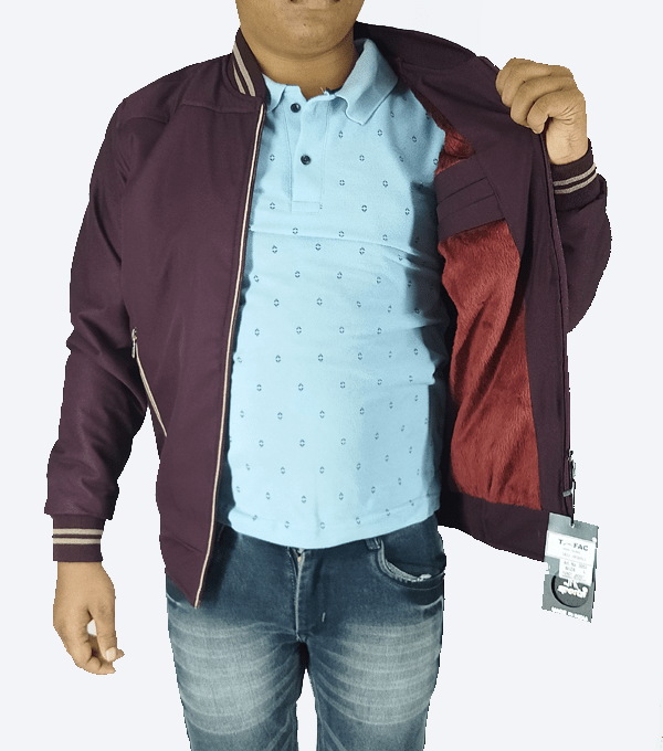 Wine Varsity Winter Jacket – Stylish, Warm & Lightweight Daily Wear - Image 4