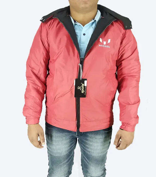 Messi Reversible Winter Jacket – Black & Red | Dual-Style, Warm & Windproof - Image 3