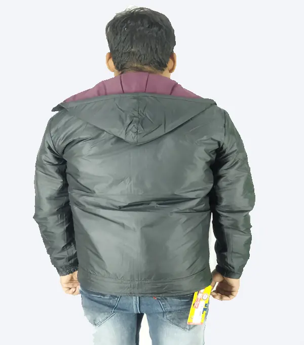 Messi Reversible Winter Jacket – Black & Maroon | Dual-Style, Warm & Windproof - Image 4